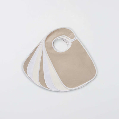 Le lot de 7 bavoirs ponge doubl s Marron/blanc