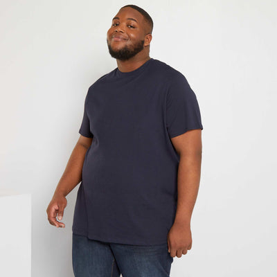 T-shirt uni en maille jersey bleu marine