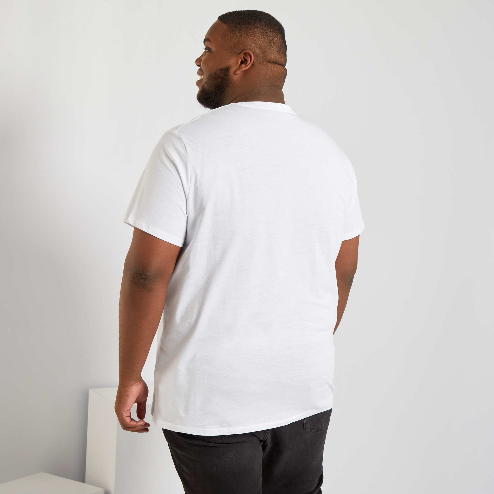 T-shirt uni en maille jersey blanc