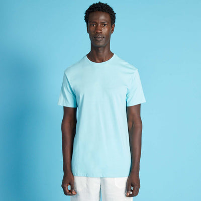 T-shirt droit en jersey uni Bleu ciel