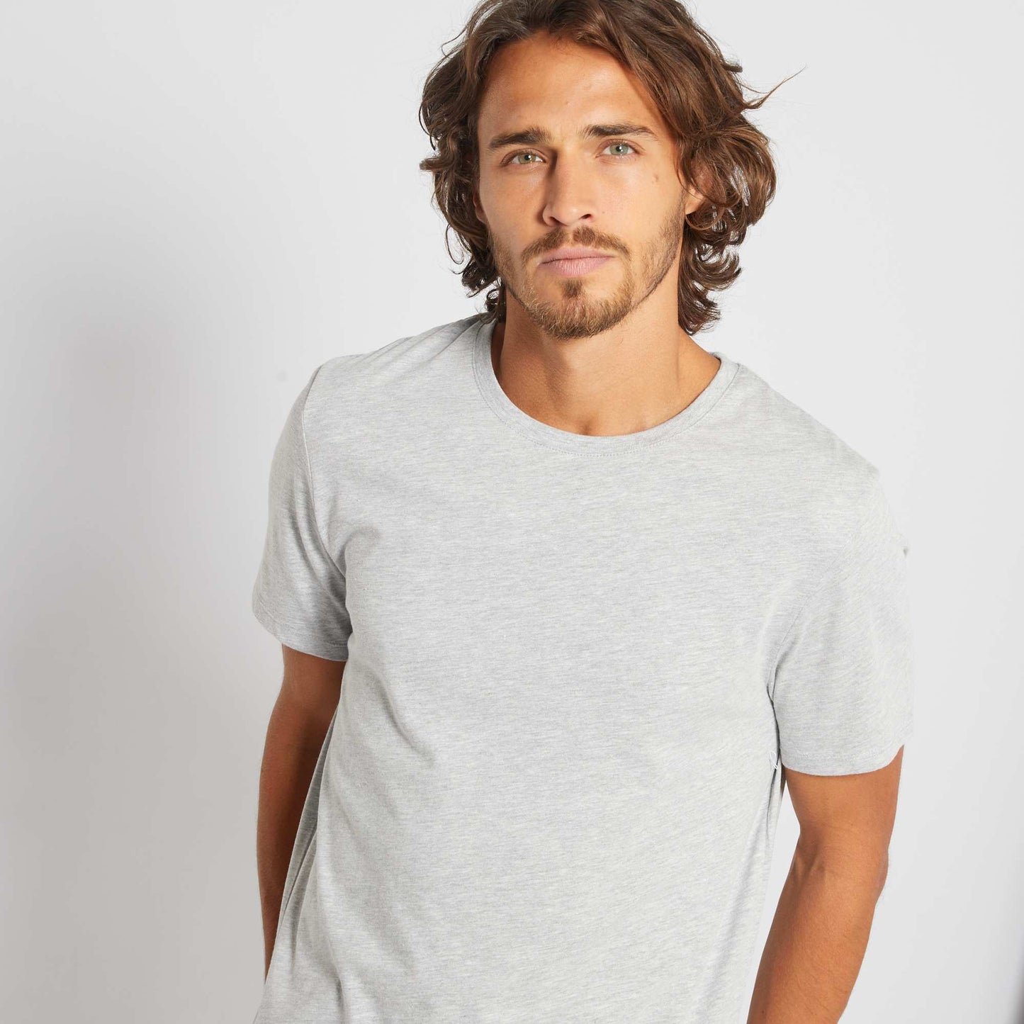 T-shirt jersey uni gris chin clair