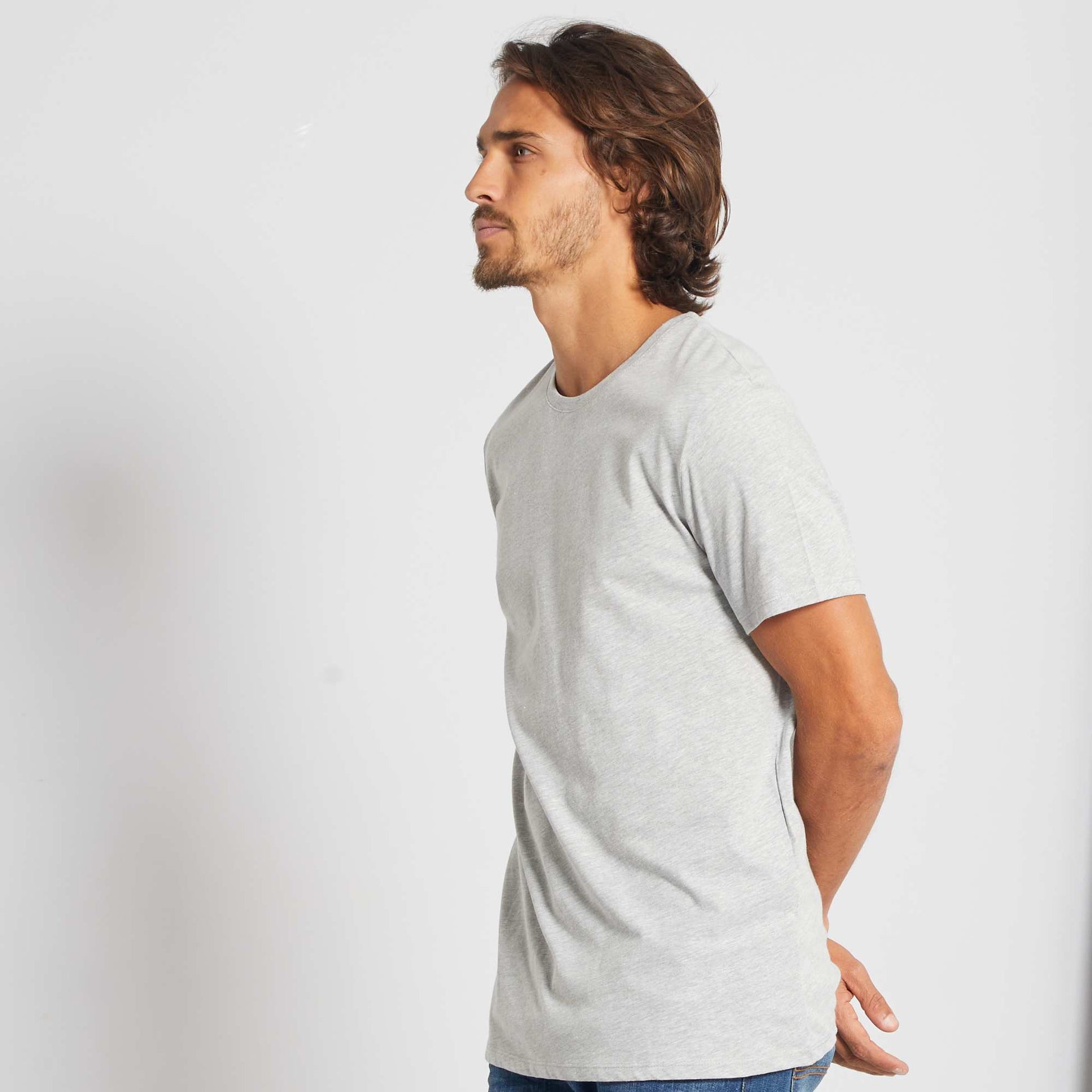 T-shirt confortable en jersey simple - fraise+noir+blanc+gris clair  chiné+bleu foncé