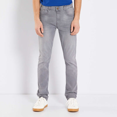 Jean slim stretch 5 poches Gris