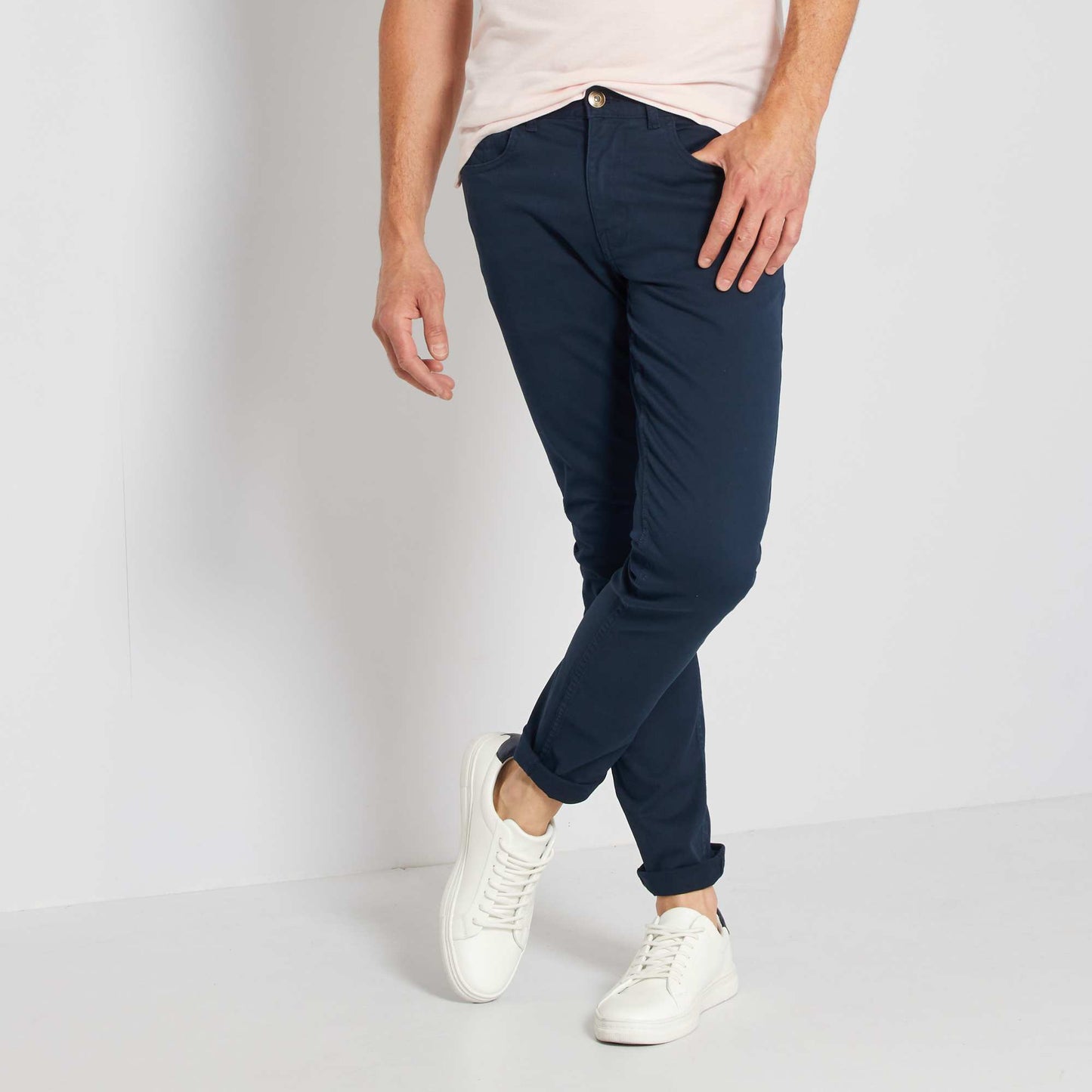 Pantalon slim 5 poches - L32 bleu marine