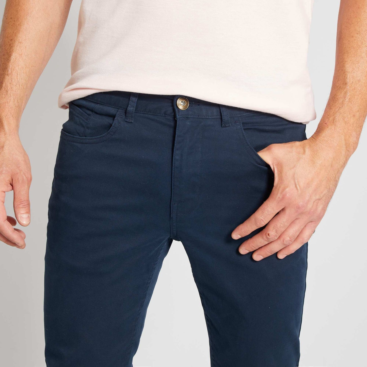 Pantalon slim 5 poches - L32 bleu marine