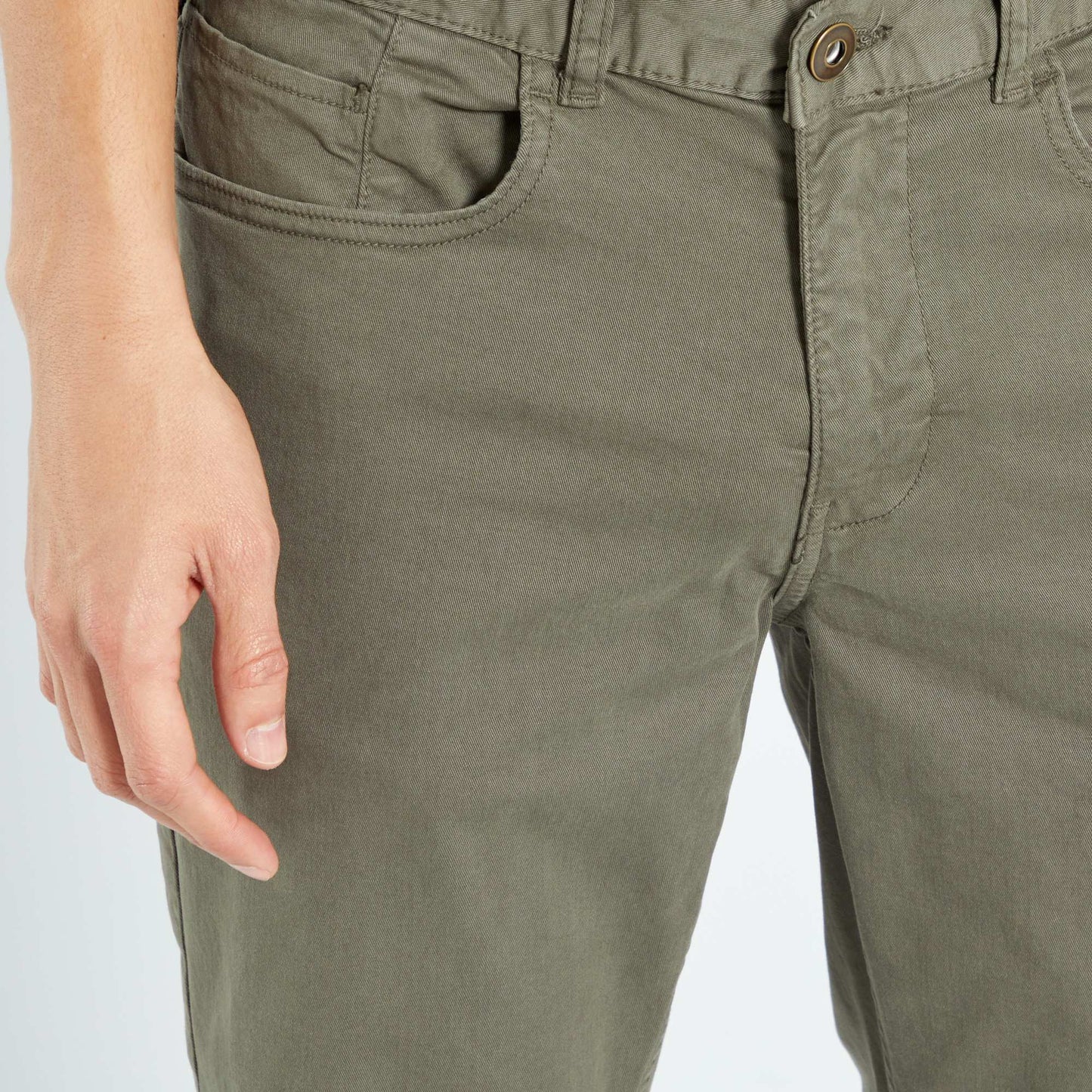 Pantalon slim 5 poches - L32 kaki