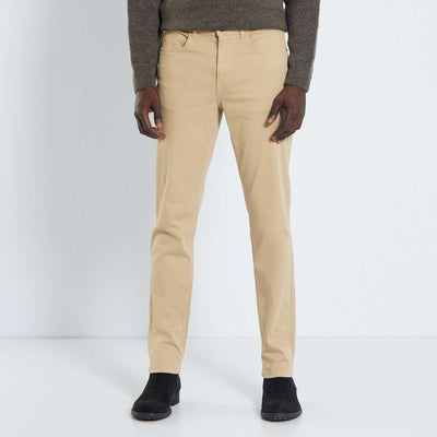 Pantalon slim 5 poches - L32 beige