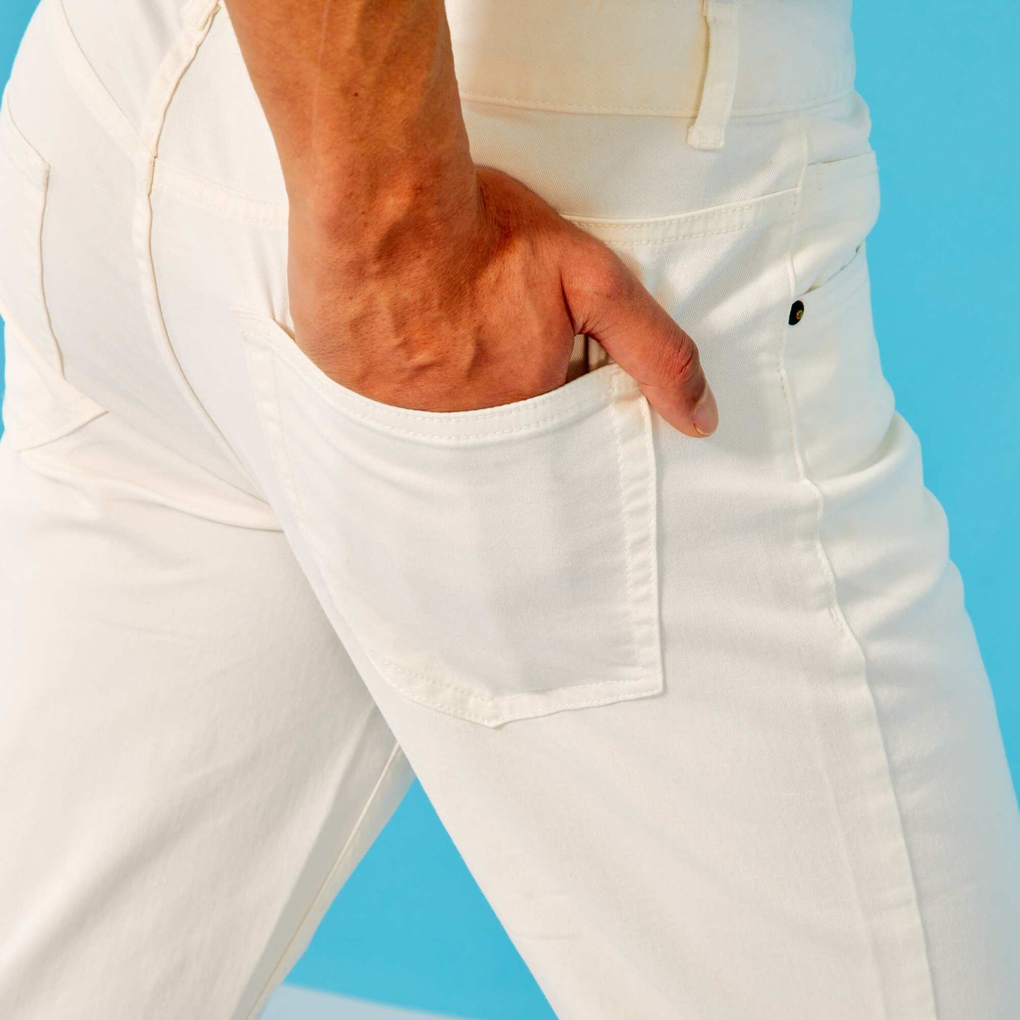 Pantalon slim 5 poches - L32 Blanc