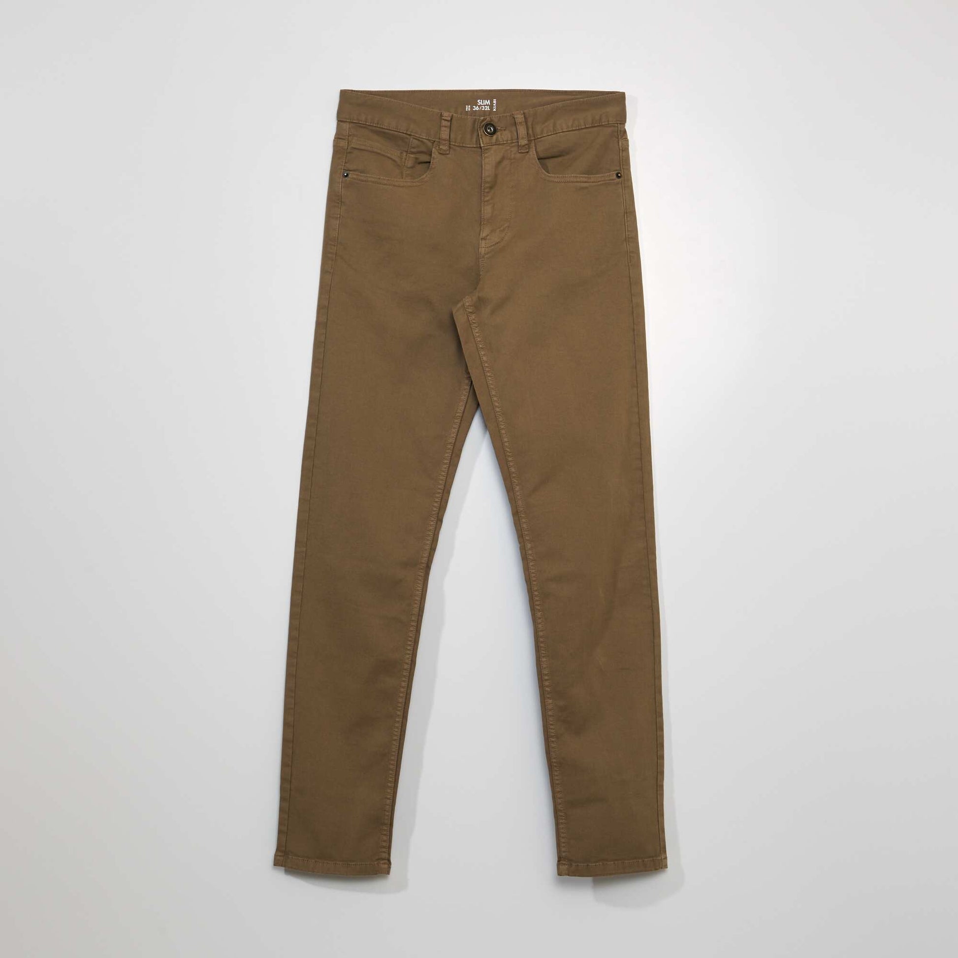 Pantalon slim 5 poches - L32 marron
