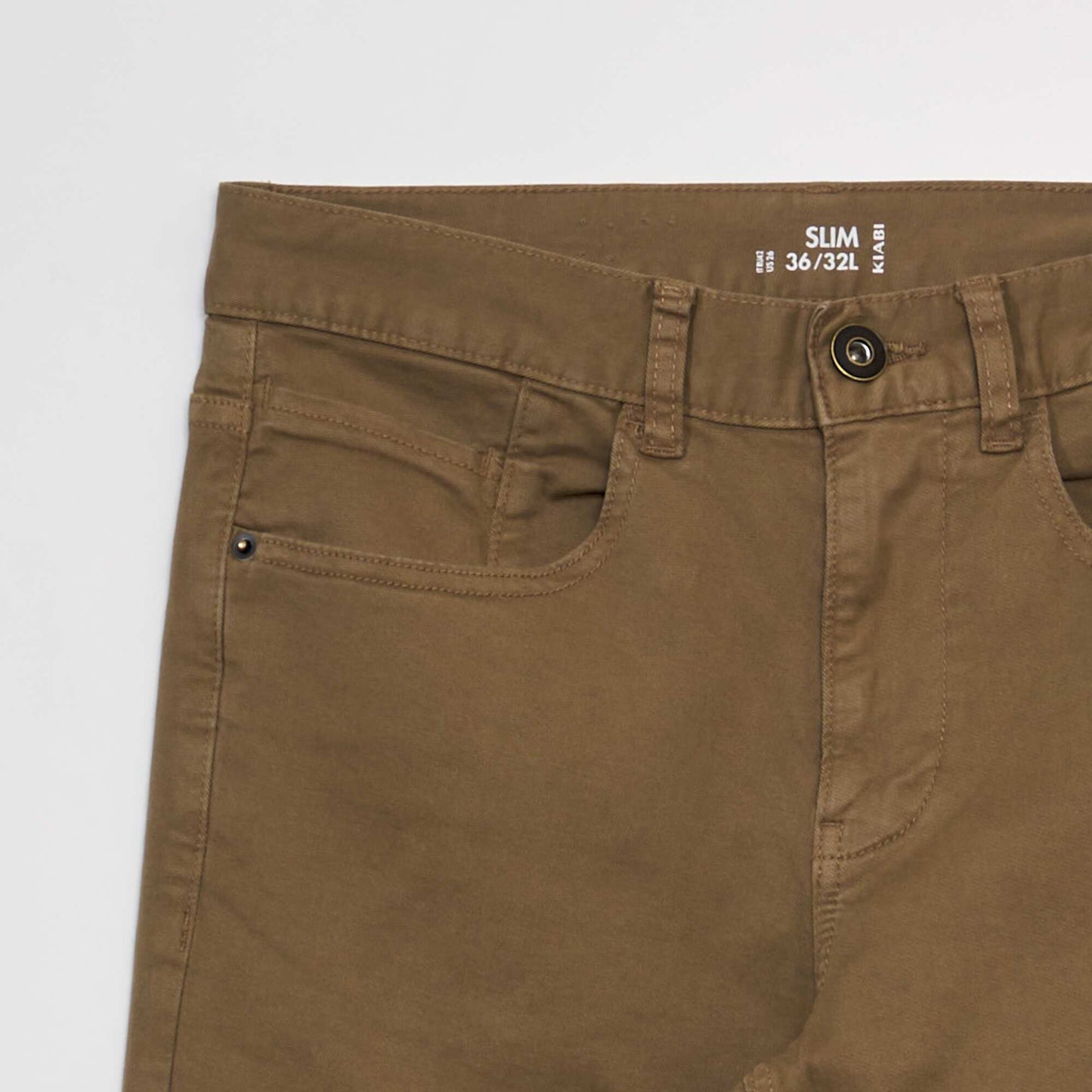 Pantalon slim 5 poches - L32 marron