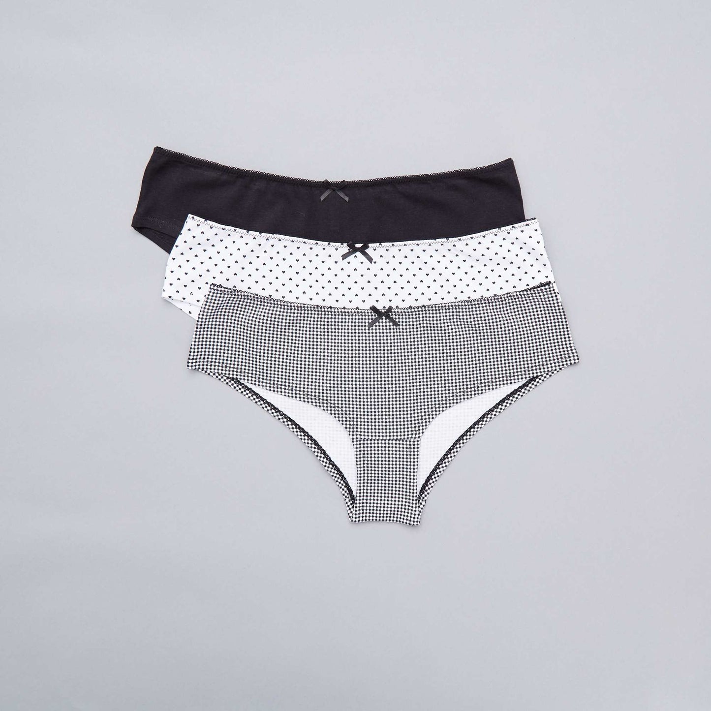 Lot de 3 shorties co-con us noir/blanc