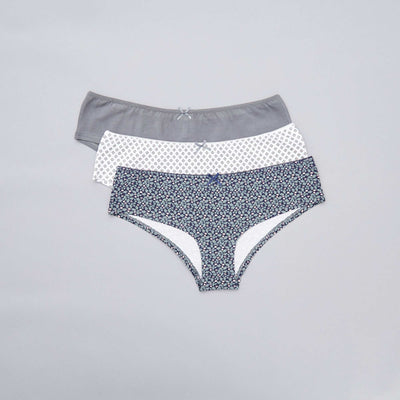 Lot de 3 shorties co-con us kaki/blanc