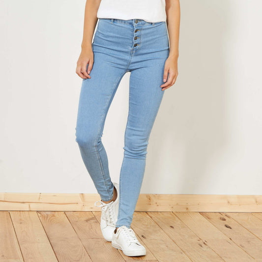 Jean skinny effet galbant double stone