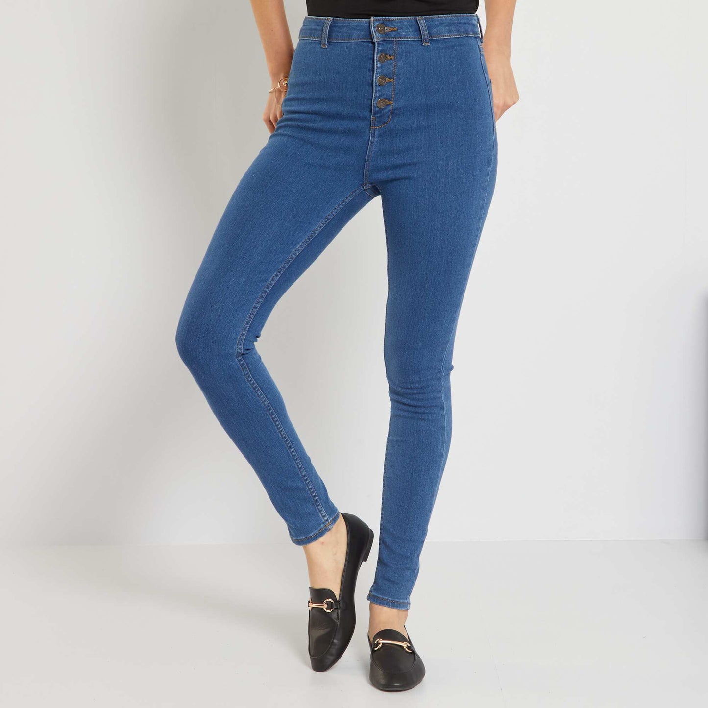 Jean skinny effet galbant Bleu