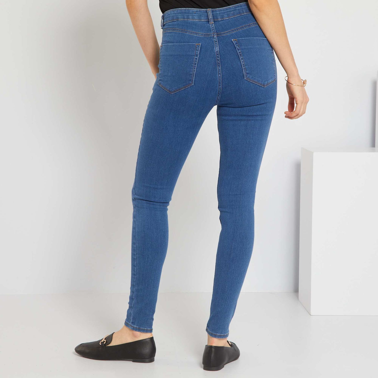 Jean skinny effet galbant Bleu