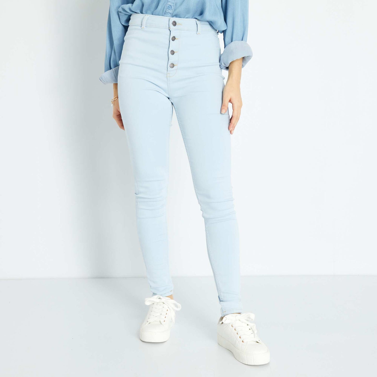 Jean skinny effet galbant Bleu