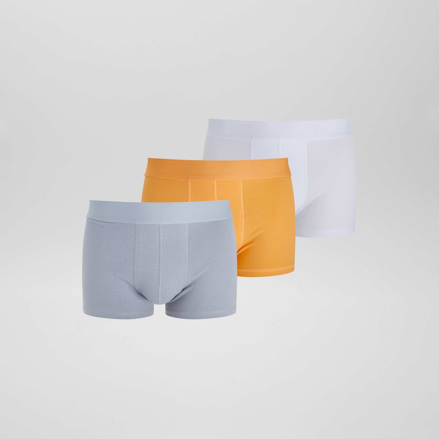 Lot de 3 boxers unis Orange/gris