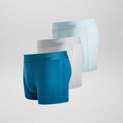 Lot de 3 boxers unis Bleu/gris