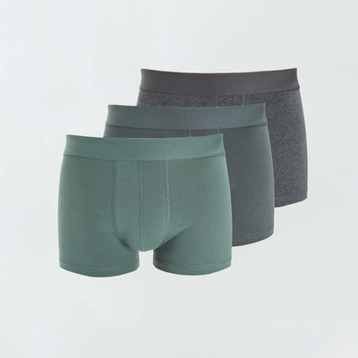 Lot de 3 boxers unis Vert/gris