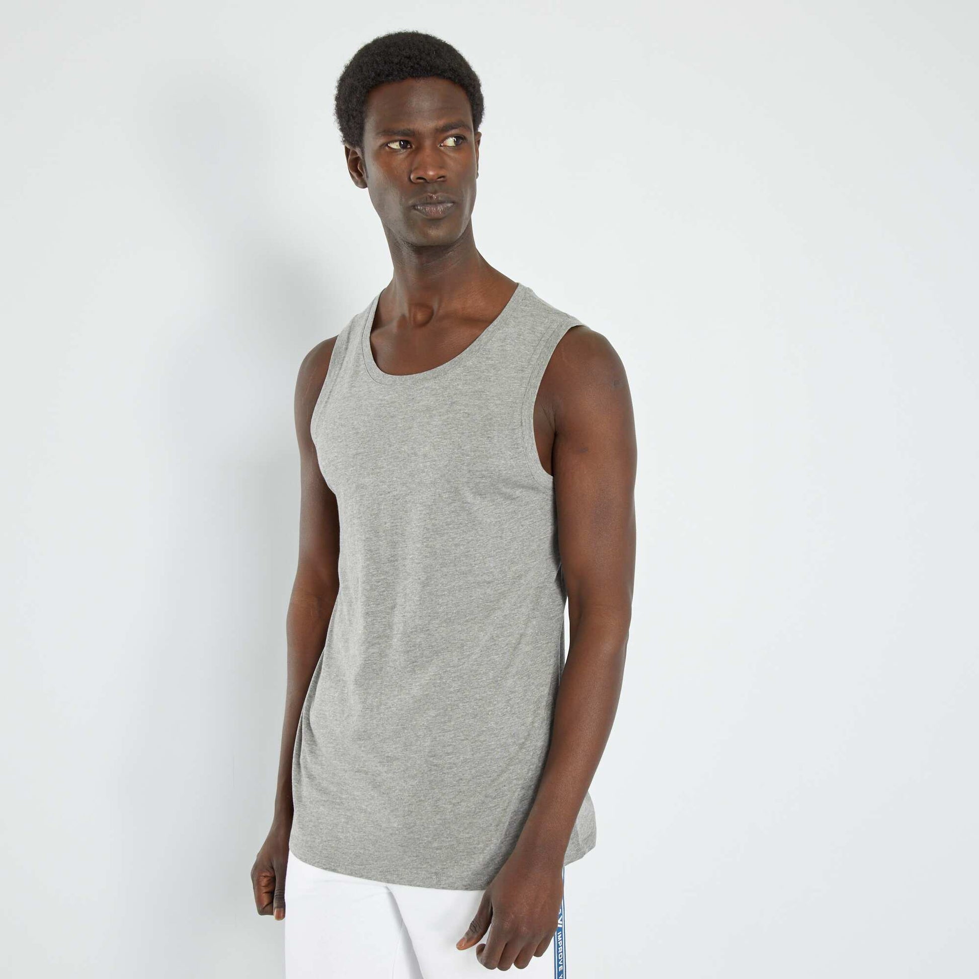 D bardeur nuit en jersey uni Gris
