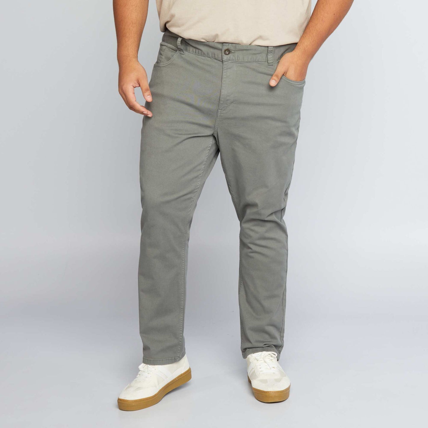 Pantalon slim L32 Kaki gris