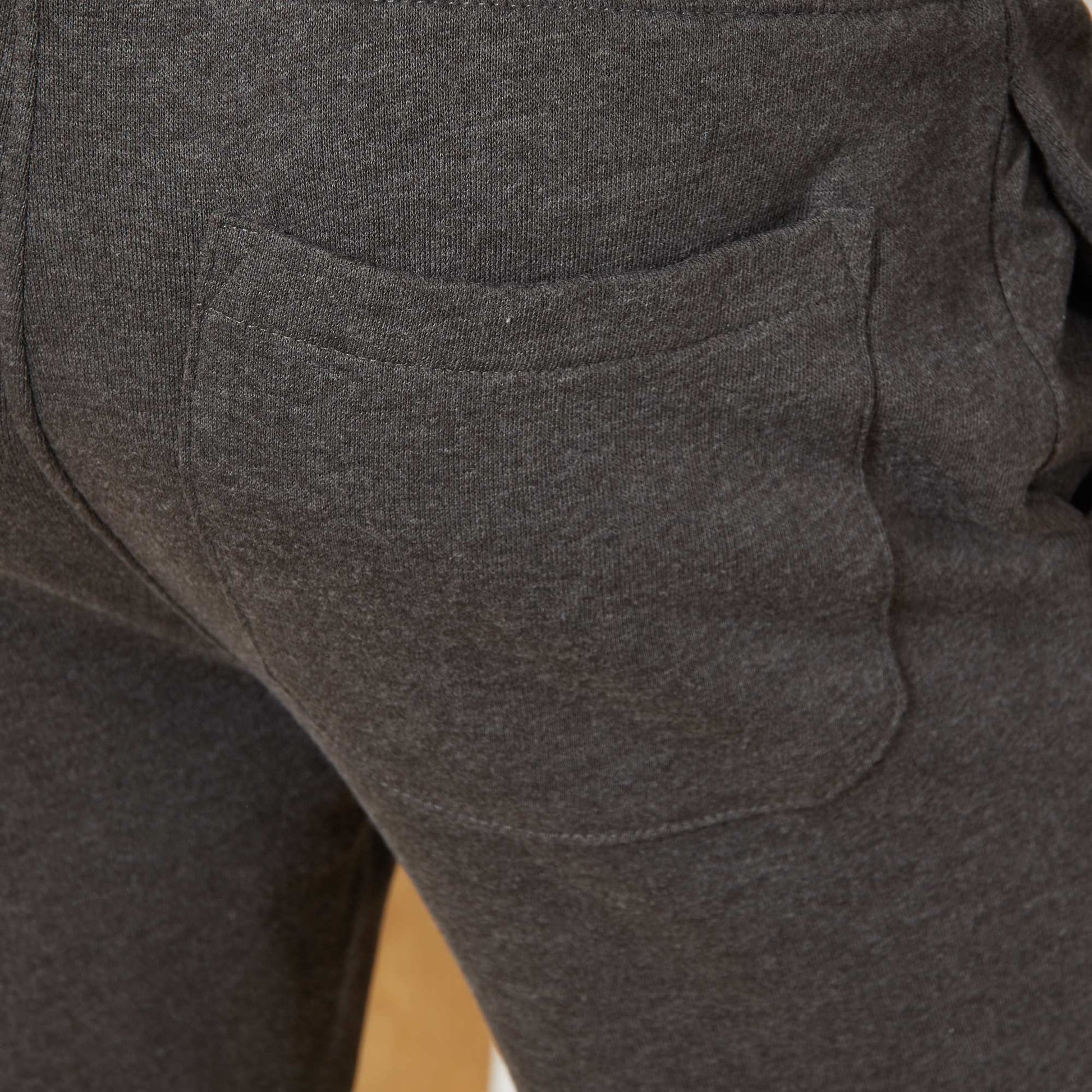 Pantalon uni en molleton anthracite