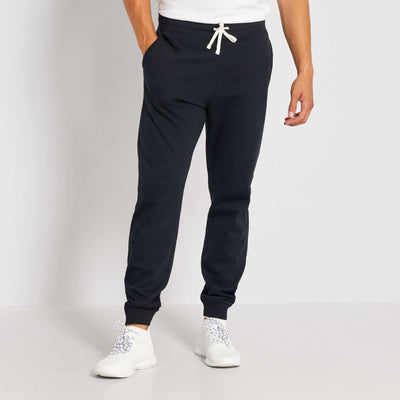 Pantalon uni en molleton noir