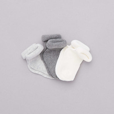 Lot 3 paires de chaussettes co-con ues blanc/gris