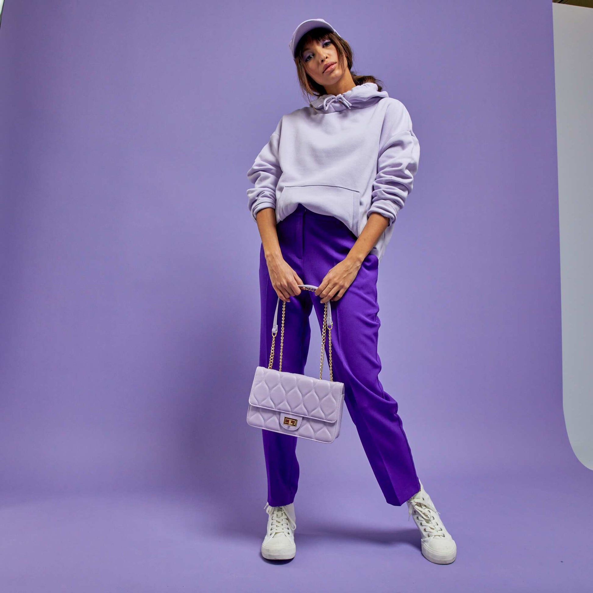 T-shirt basique col bateau lilas