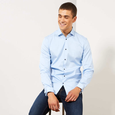 Chemise sans repassage Bleu