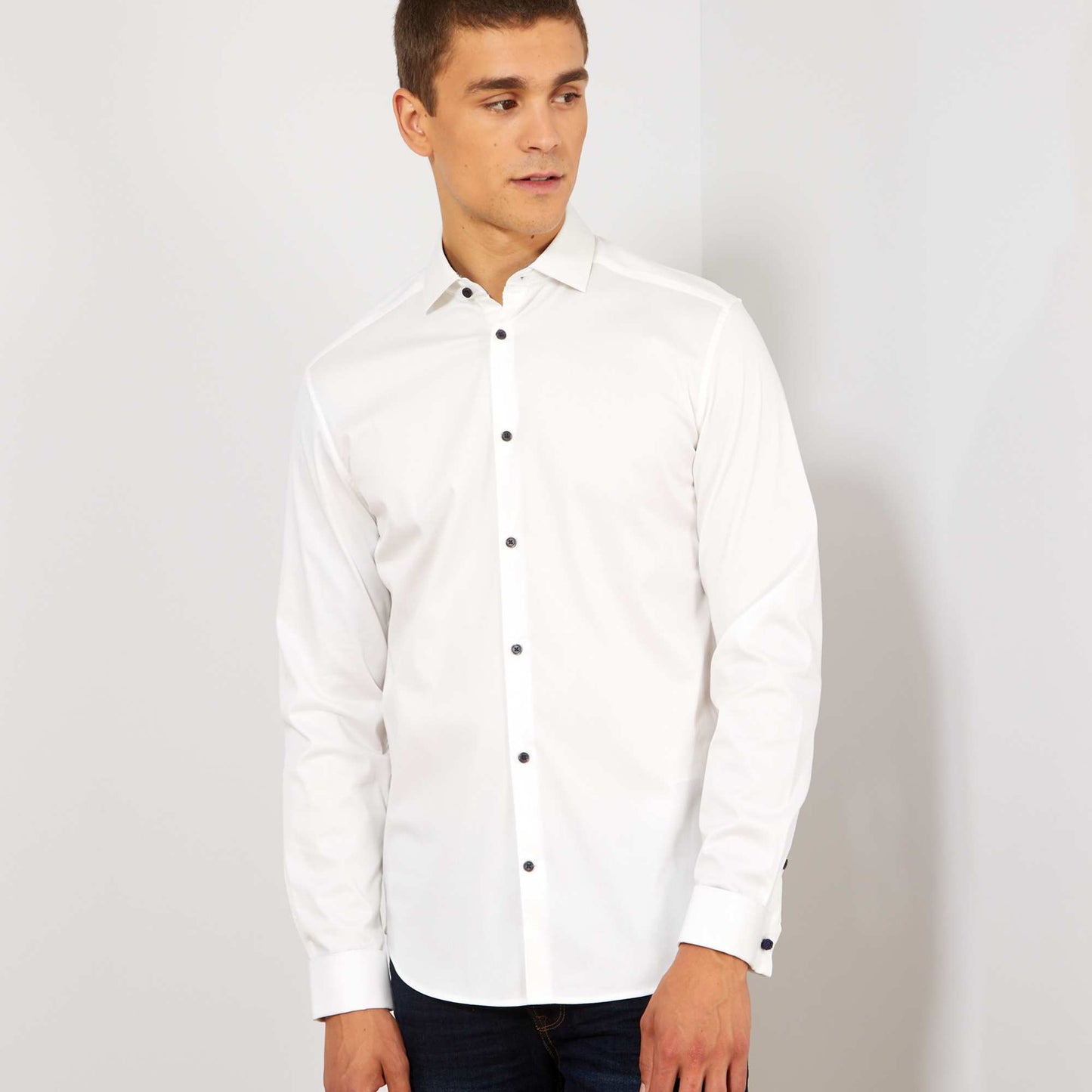 Chemise sans repassage blanc