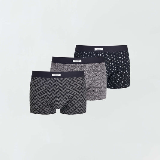 Lot 3 boxers stretch Noir /gris