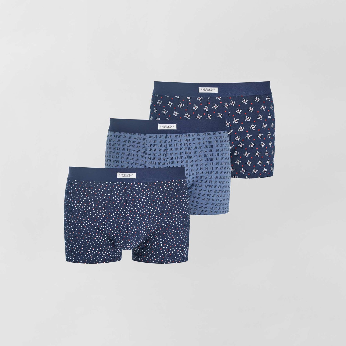 Lot 3 boxers stretch BLEU