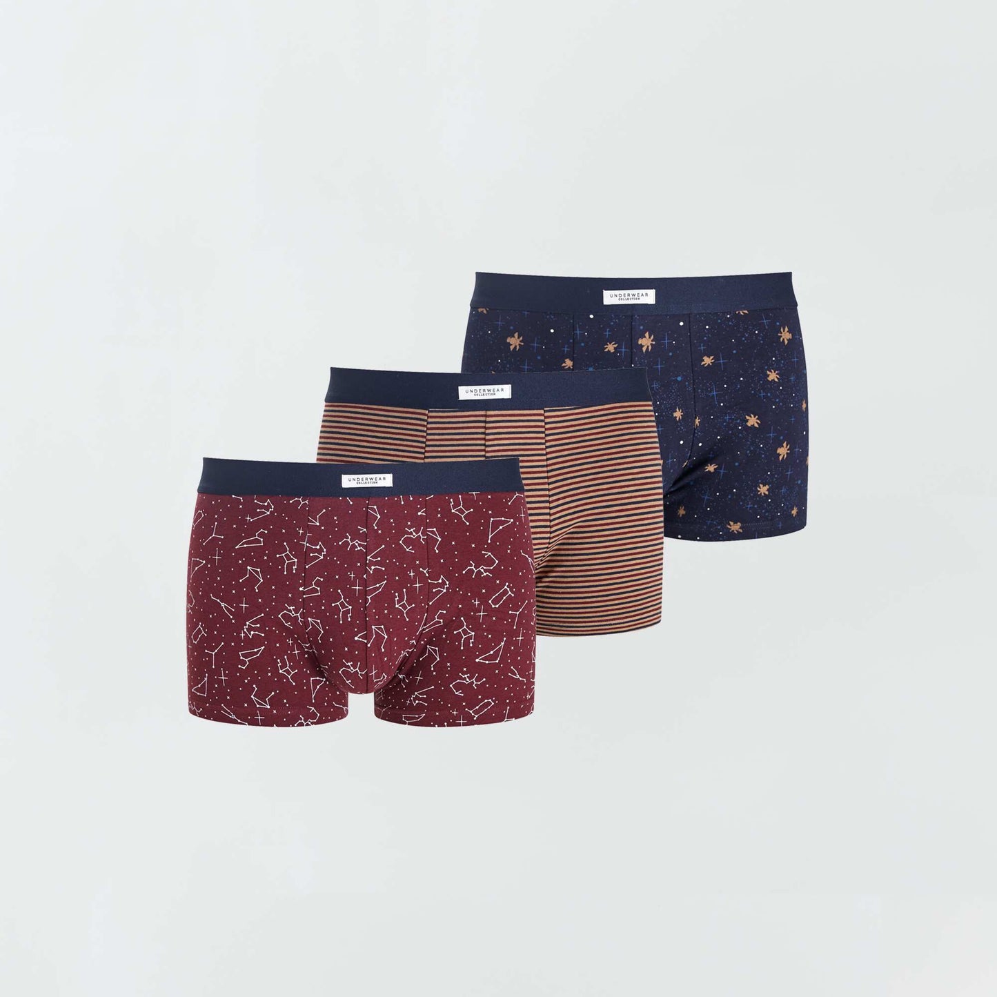 Lot 3 boxers stretch Rouge/jaune /bleu