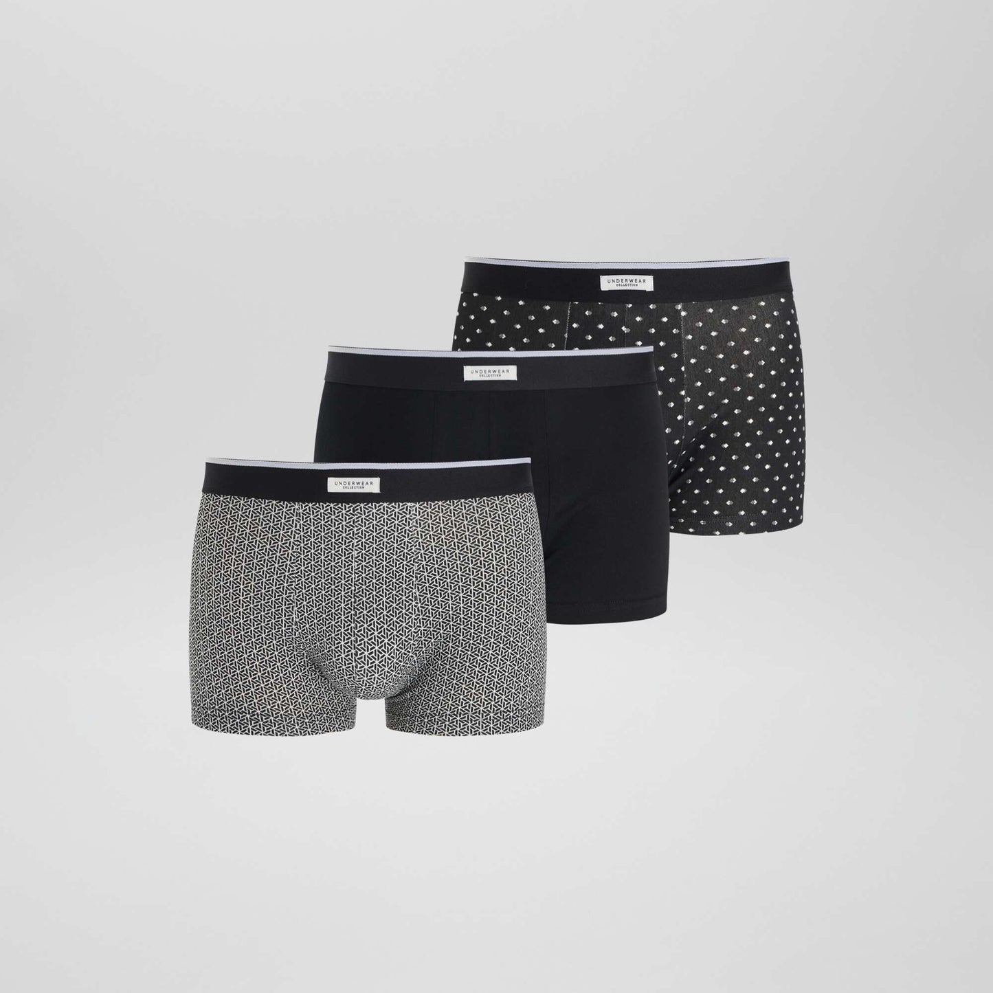 Lot 3 boxers stretch Blanc/noir