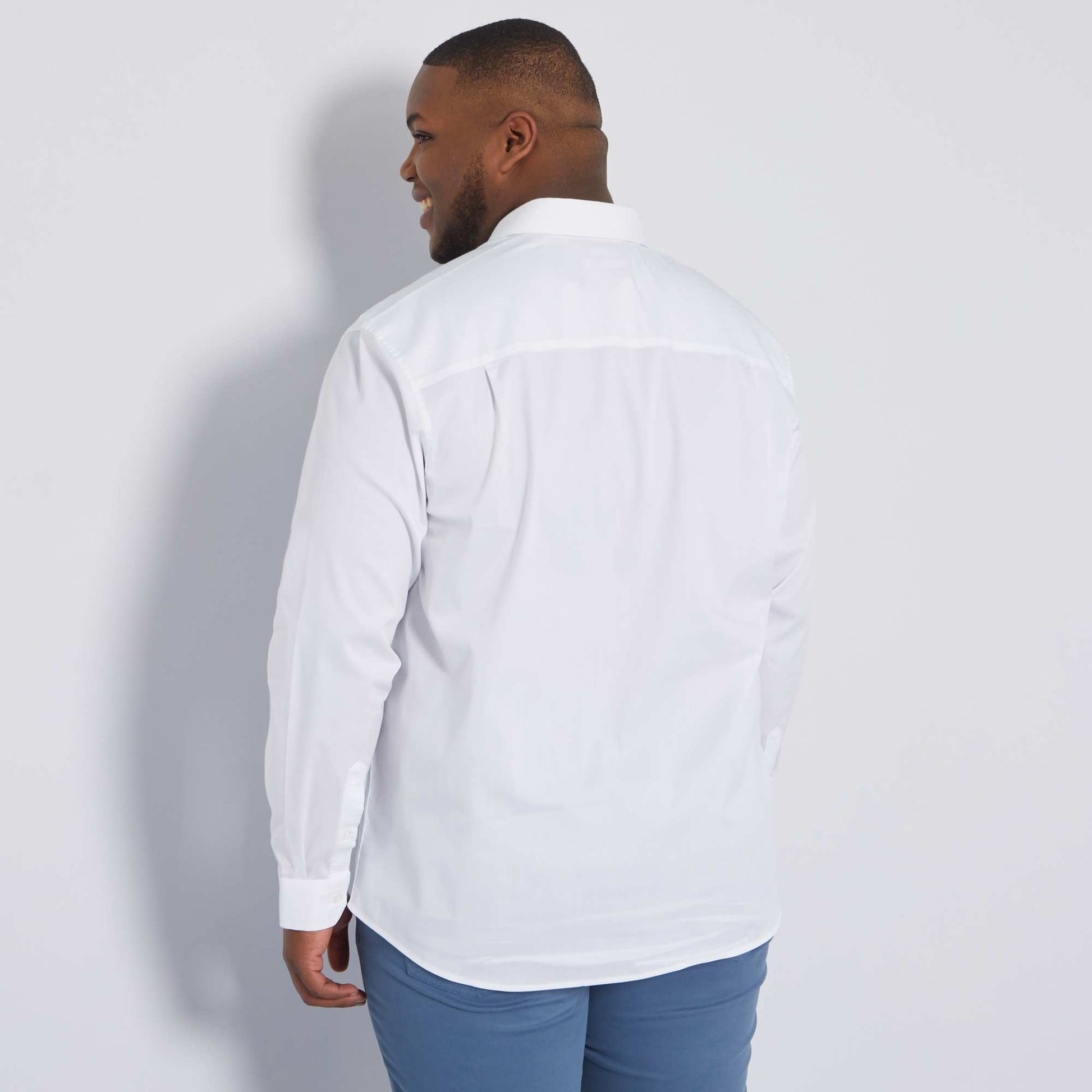 Chemise en twill stretch blanc