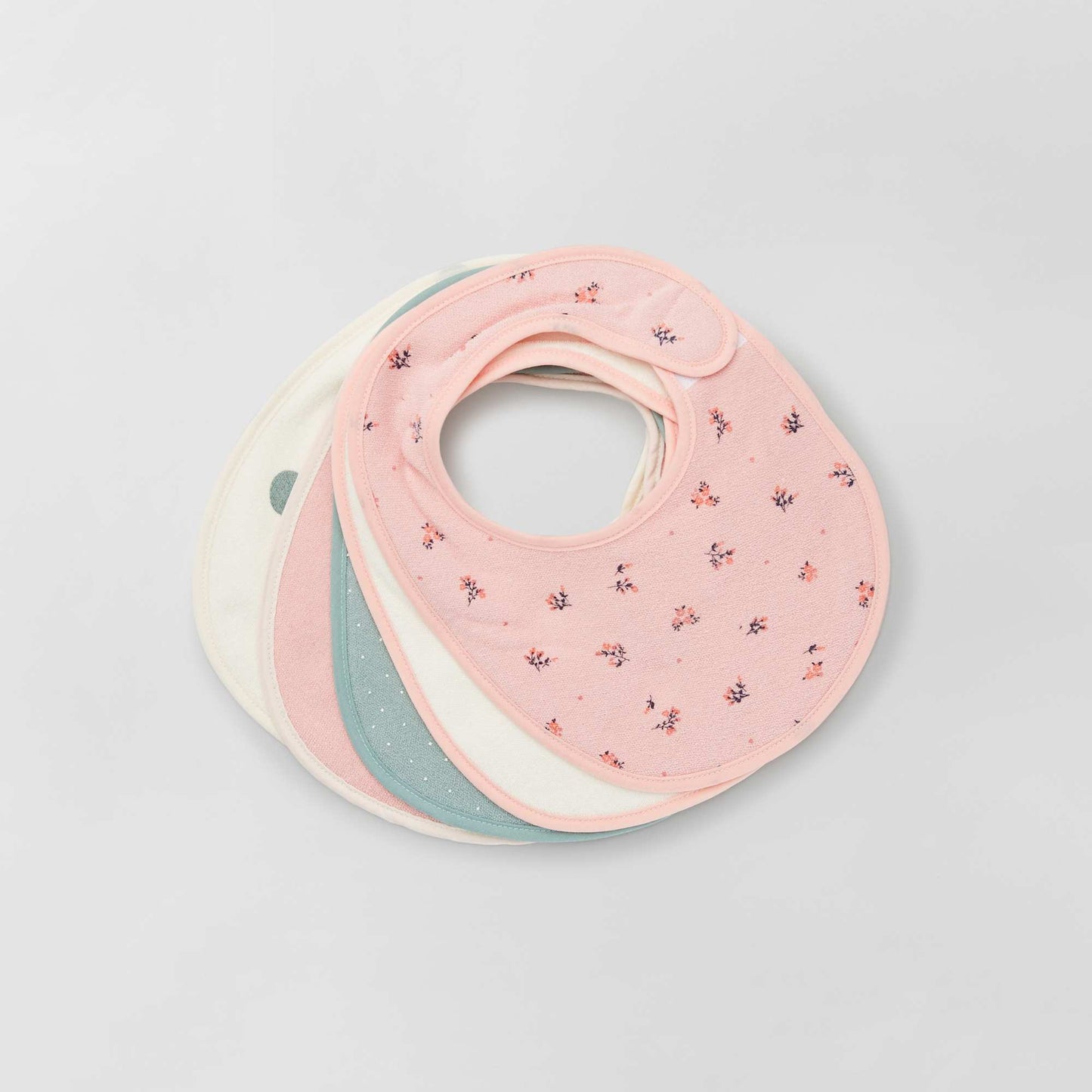 Lot de 5 bavoirs ponge Rose