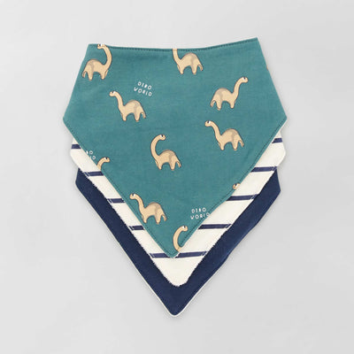 Lot de 3 bavoirs bandana vert