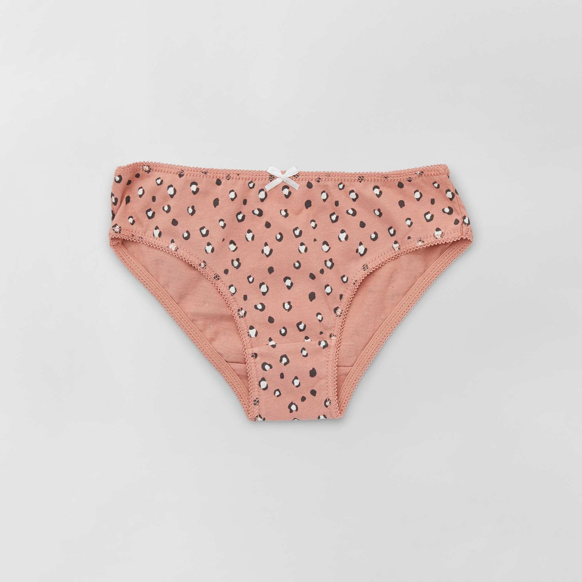 Culottes en jersey avec n ud fantaisie - Lot de 4 Rose/gris/blanc