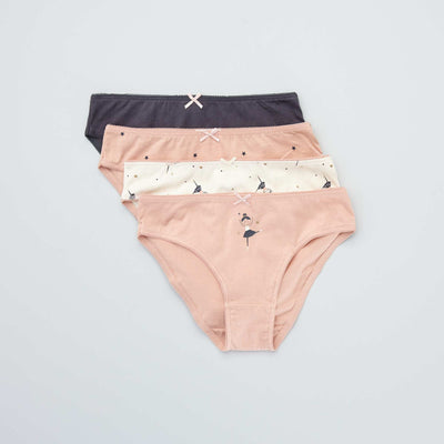 Culottes en jersey avec n ud fantaisie - Lot de 4 Rose