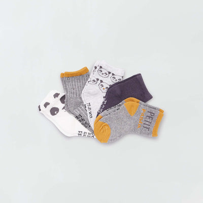 Chaussettes fantaisie - Lot de 5 gris