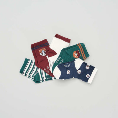 Chaussettes fantaisie - Lot de 5 Vert/rouge