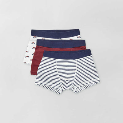 Lot de 3 boxers Blanc/Bordeaux