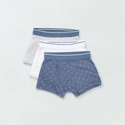 Lot de 3 boxers Bleu/gris/blanc