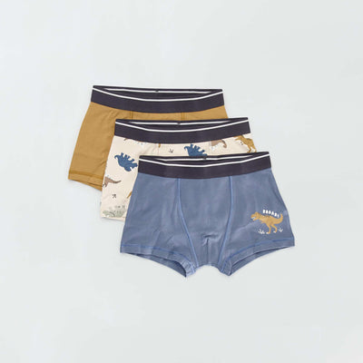 Lot de 3 boxers Gris/Bleu/Jaune