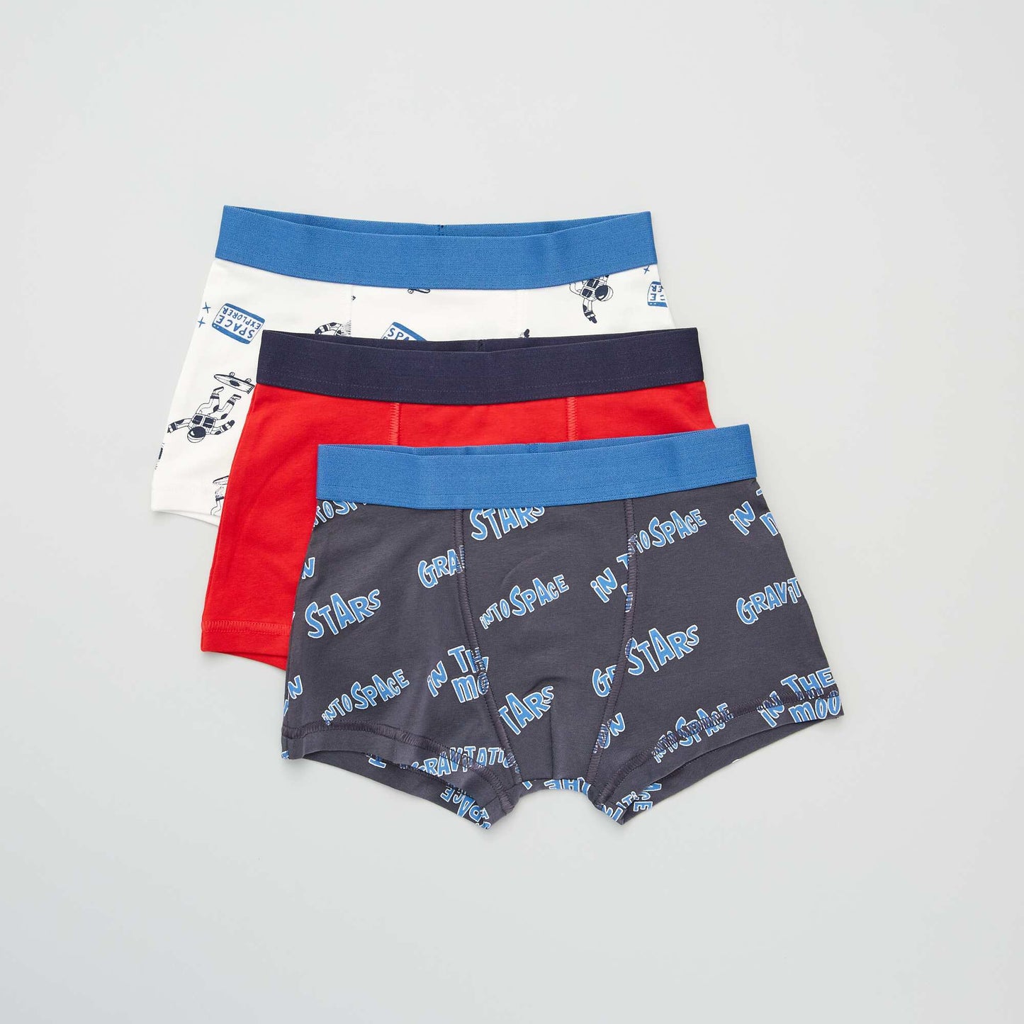 Lot de 3 boxers Rouge/bleu/blanc