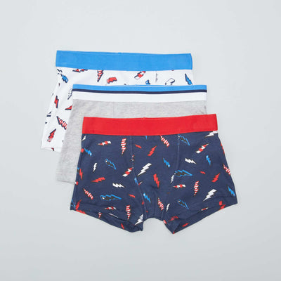 Lot de 3 boxers Gris/bleu marine/blanc