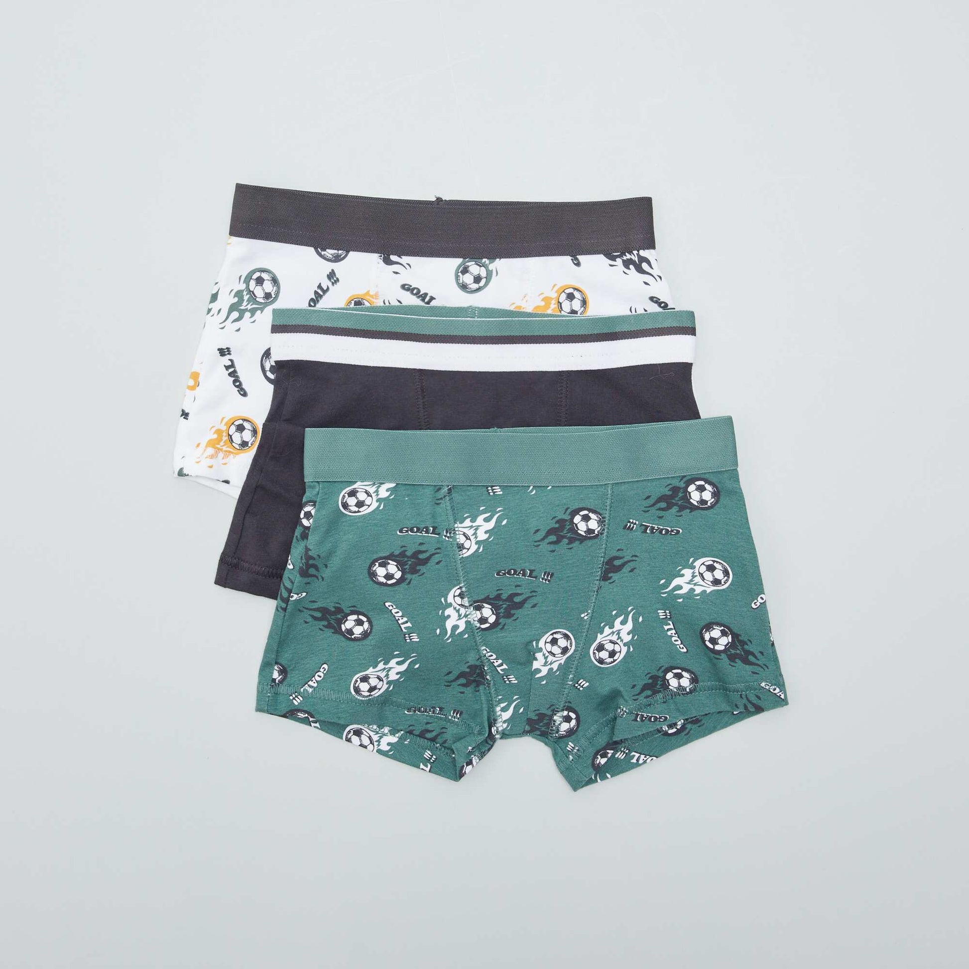 Lot de 3 boxers Vert/gris fonc /blanc