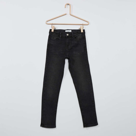 Jean slim   taille ajustable noir