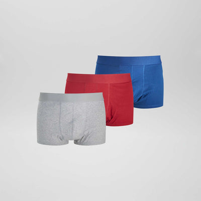 Lot de 3 boxers co-con us size+ Rouge/gris/bleu